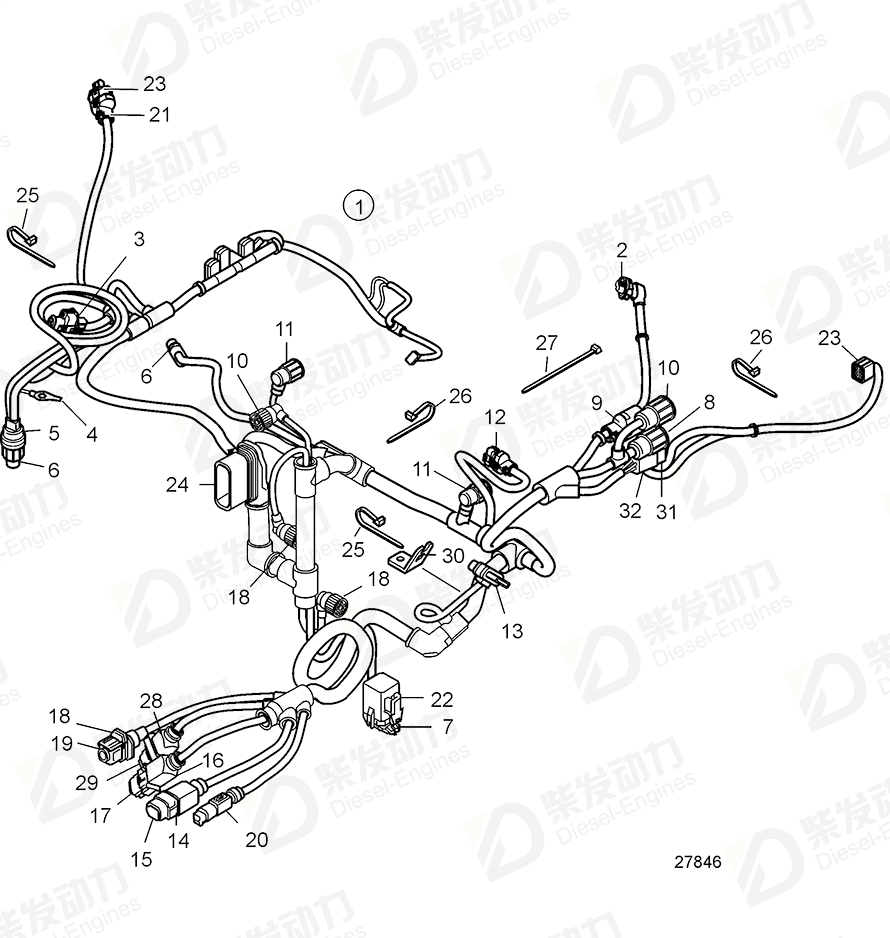 volvo penta Connector 21665354 Drawing volvo penta Connector 21665354 Drawing